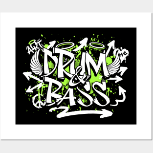 DRUM & BASS - Grafitti Steez (lime/black) Posters and Art